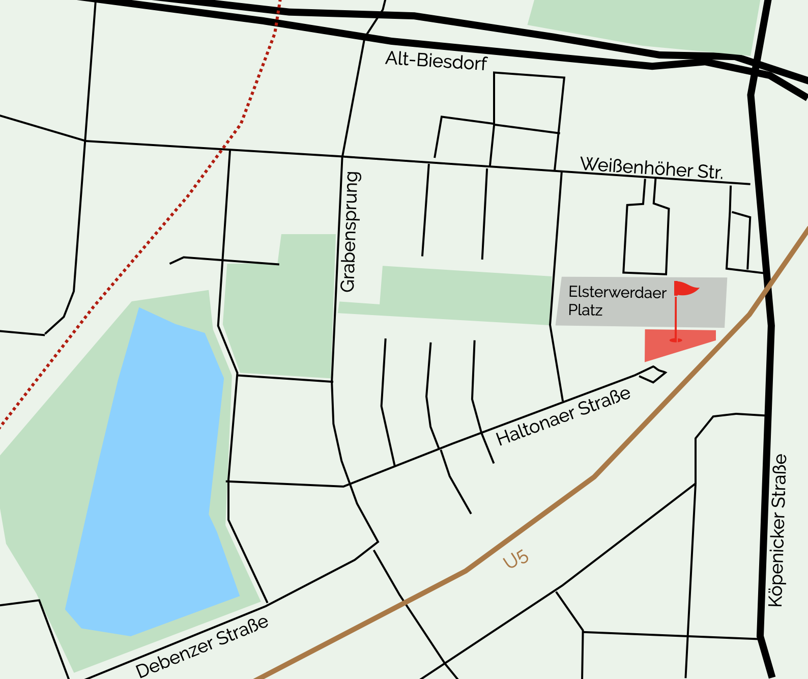 Karte Elsterwerdaer Platz Freifläche